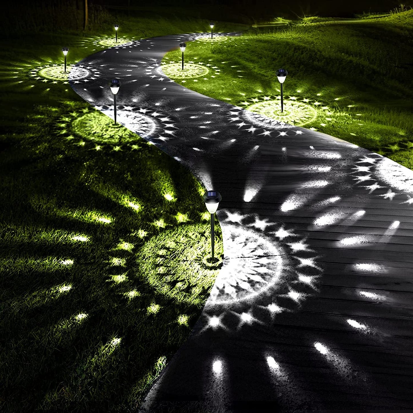 šš„šš«š šš«š¢š š”š Solar Outdoor Lights Decorative šš Pack, 100% Faster Charge Solar Pathway Garden Lights up to 12H Auto On/Off, Solar Lights Outdoor Waterproof for Walkway Yard Lawn