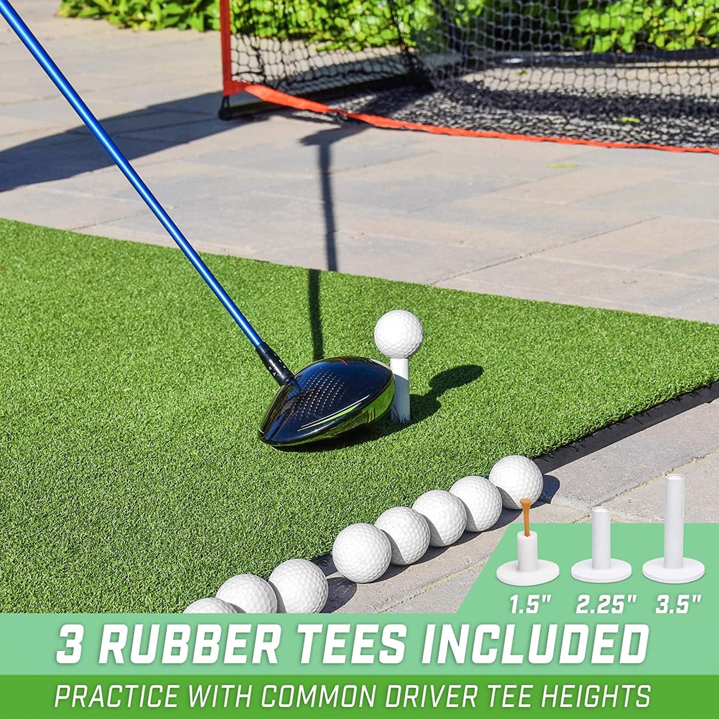 Gosports Golf Hitting Mat Artificial Turf Mat for Indoor/Outdoor Practice Includes 3 Rubber Tees - Standard, PRO, or Elite