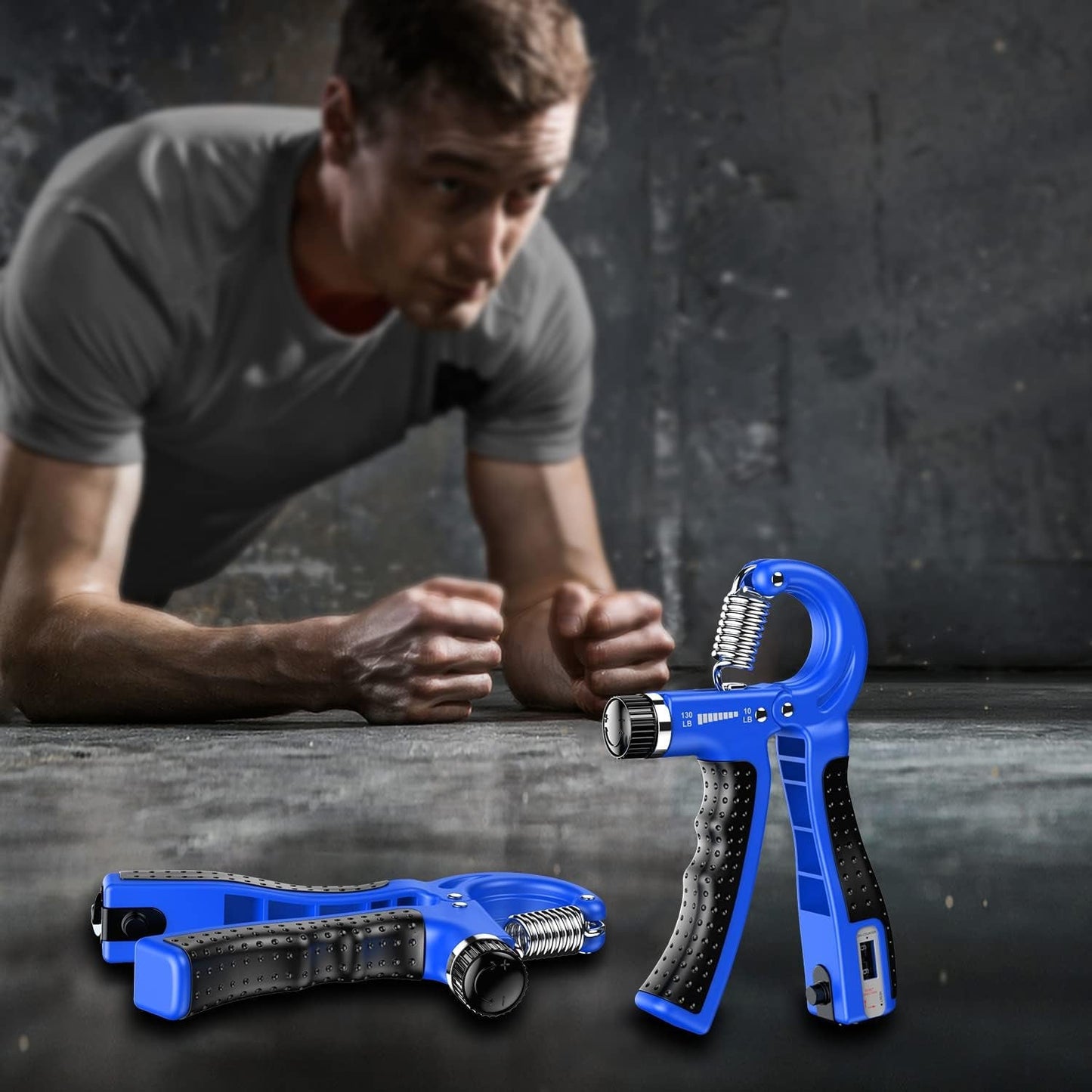 Hand Grip Strengthener 2 Pack Adjustable Resistance 10-130 Lbs Forearm Exerciser,Grip Strength Trainer for Muscle Building and Injury Recovery for Athletes
