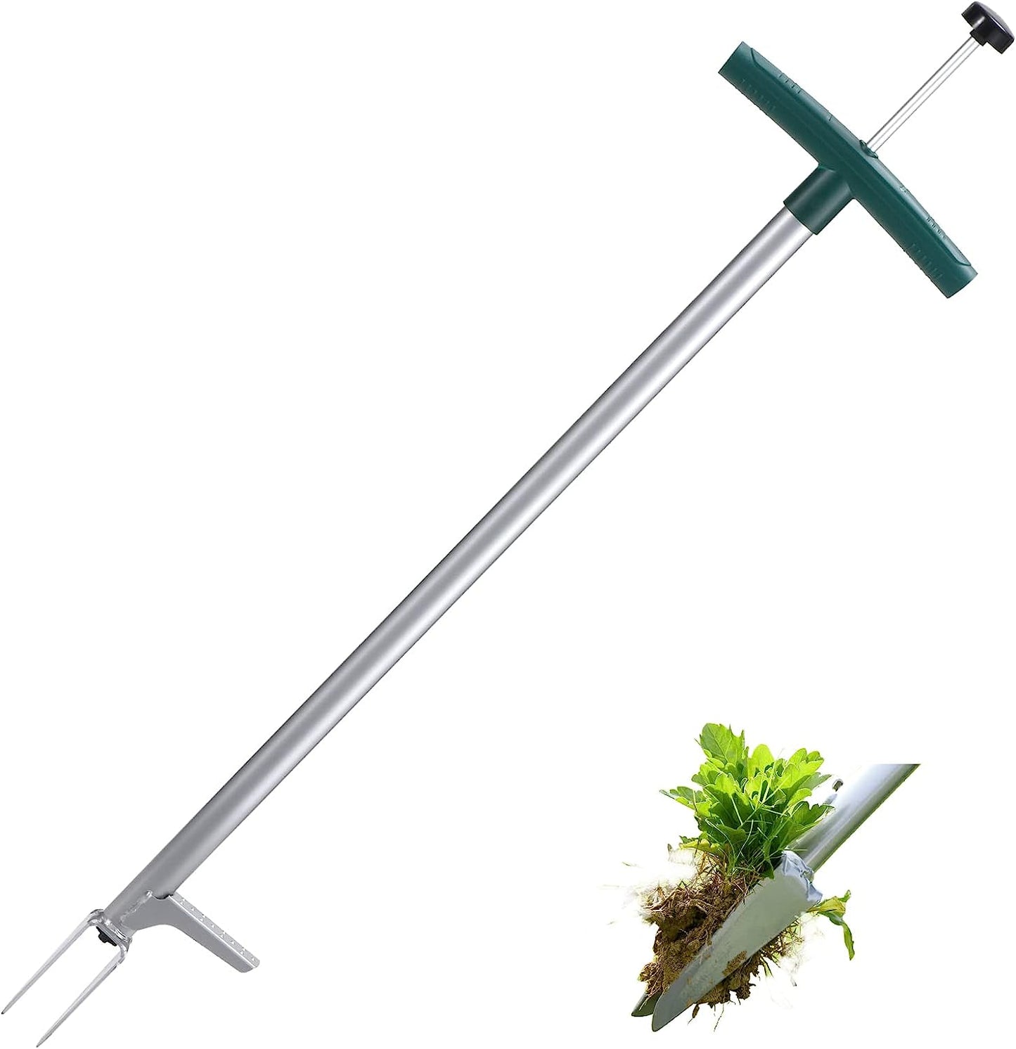 Weed Puller, Stand up Weeder Manual Weeding Tool, Long Handle Gardening Weed Puller Tool for Dandelion, Twist Hand Weeder with 2 Stainless Steel Claws Grabber