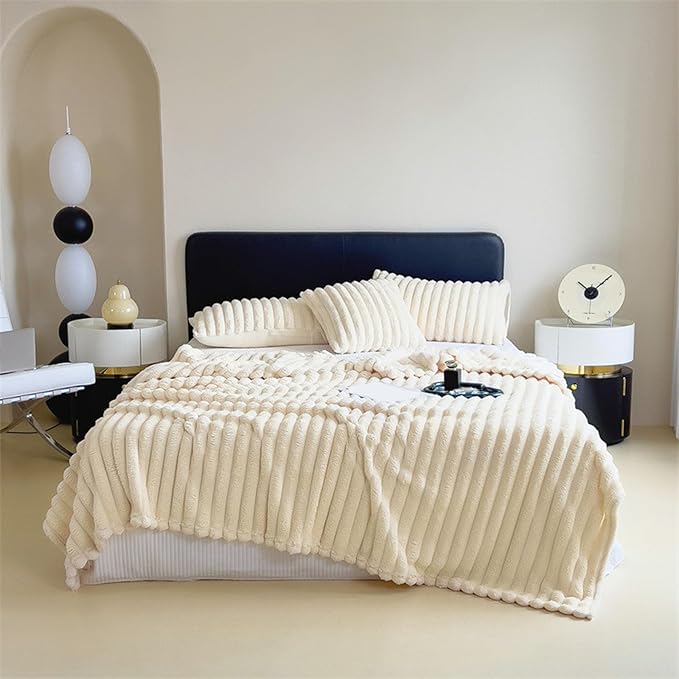 Luxurious Faux Rabbit Fur Throw Blanket