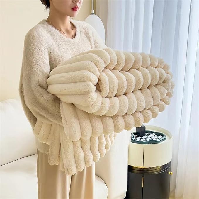 Luxurious Faux Rabbit Fur Throw Blanket