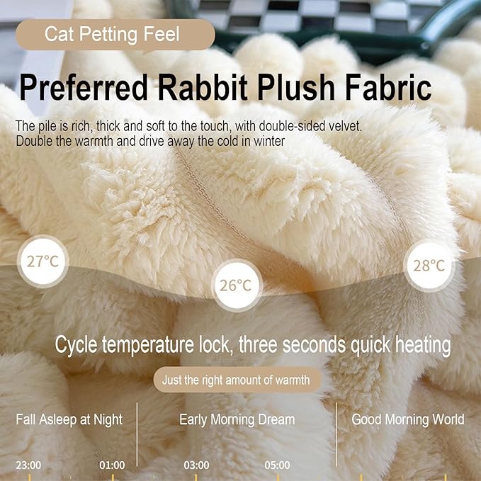 Luxurious Faux Rabbit Fur Throw Blanket