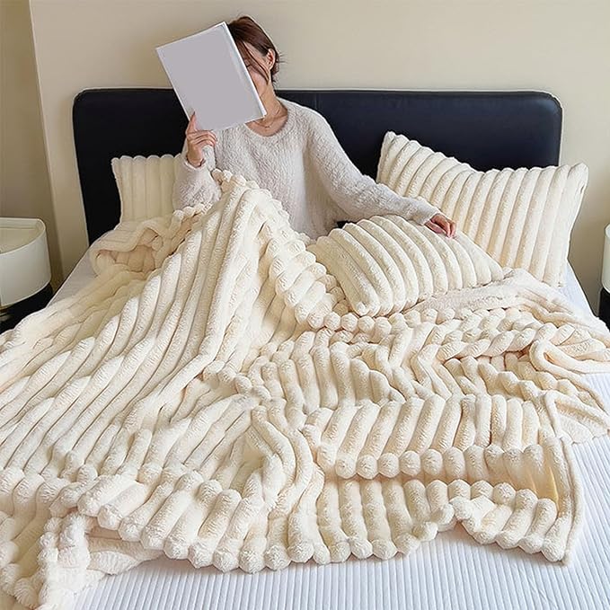 Luxurious Faux Rabbit Fur Throw Blanket