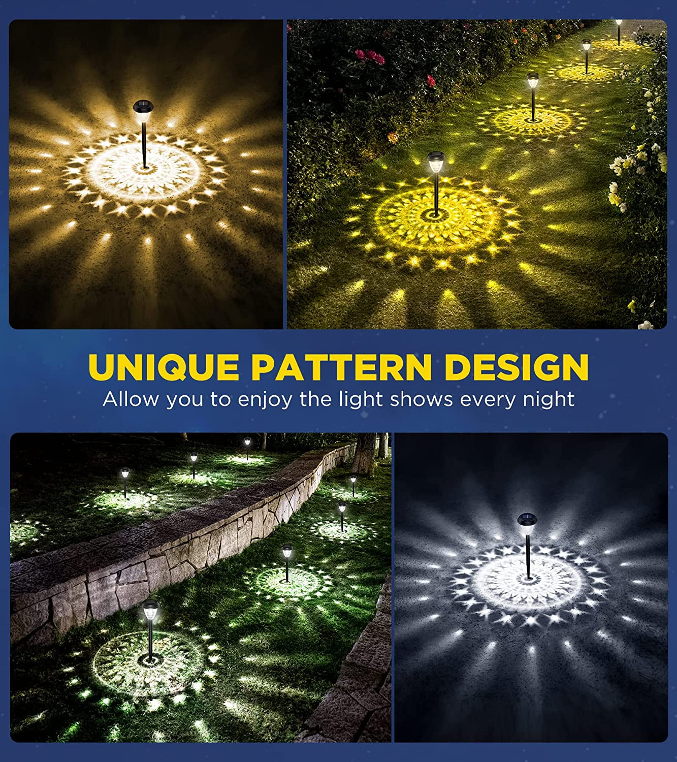 šš„šš«š šš«š¢š š”š Solar Outdoor Lights Decorative šš Pack, 100% Faster Charge Solar Pathway Garden Lights up to 12H Auto On/Off, Solar Lights Outdoor Waterproof for Walkway Yard Lawn