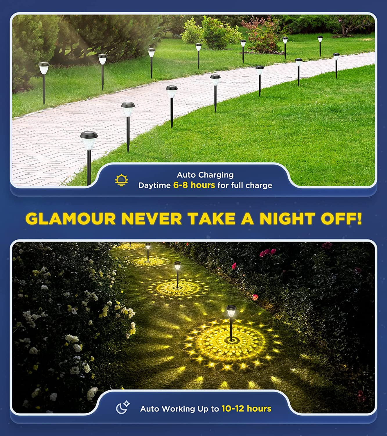 šš„šš«š šš«š¢š š”š Solar Outdoor Lights Decorative šš Pack, 100% Faster Charge Solar Pathway Garden Lights up to 12H Auto On/Off, Solar Lights Outdoor Waterproof for Walkway Yard Lawn