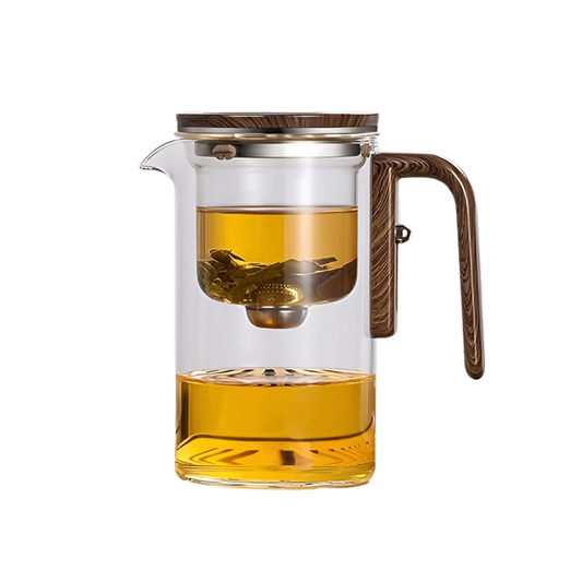 Glass Teapot with Wooden Handle